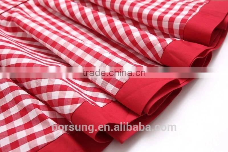 2015 Children Cotton Frock Designs Red Plaid Sleeveless Summer Dress For Kids Flower Girls Party Prom Dress