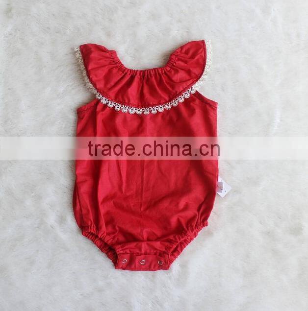 Cute Baby Plain Romper Lace Boarding Toddler Jumpsuit Wholesale Baby Clothes