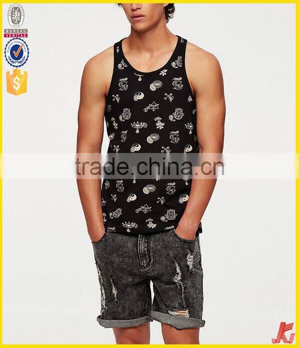 blank printed tank top for man wholesale