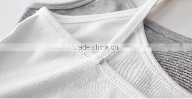 2016 good quality 100% cotton custom gym tank top for women