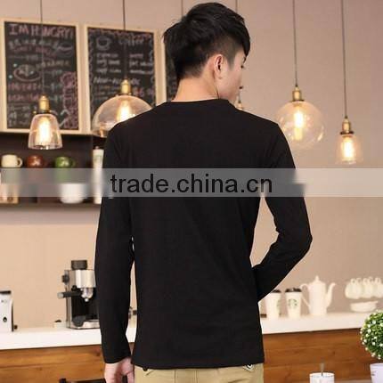 customized men long sleeve v-neck t-shirt for wholesale