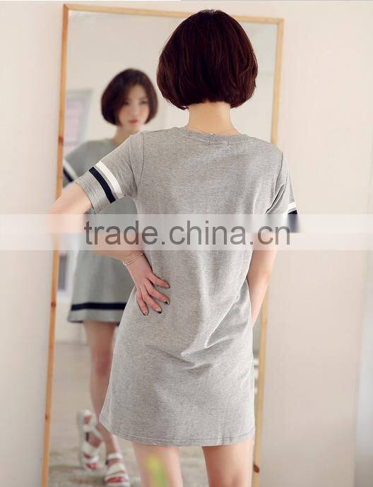 In the summer of 2016 new grey dress with short sleeves