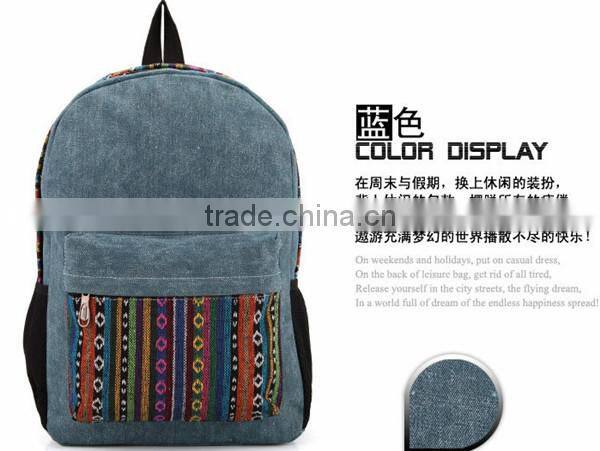 Custom Canvas Korean Style Laptop Backpack Cheap Girls School Backpack Bag