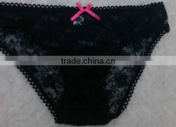 sexy women transparents black lace panty 755# 2015 new stylish