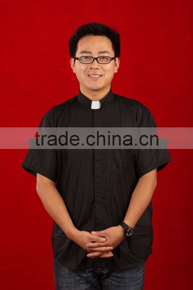 Long sleeve Men's Black clergy shirts