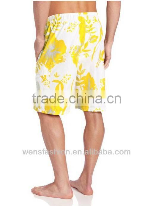 Men's Woven Metallic Flower Swimming Short Pants