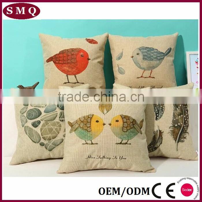 printed plane design digtal natural linen car seat cushion cover