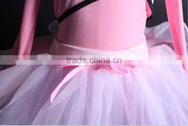 2017 Newly!! Lovely pink velvet tight uniforms, long sleeve ballet uniforms