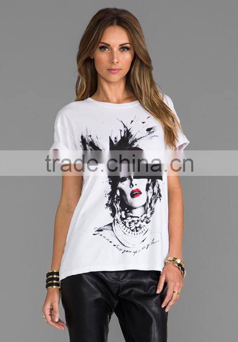Cotton blend t-shirts with face print