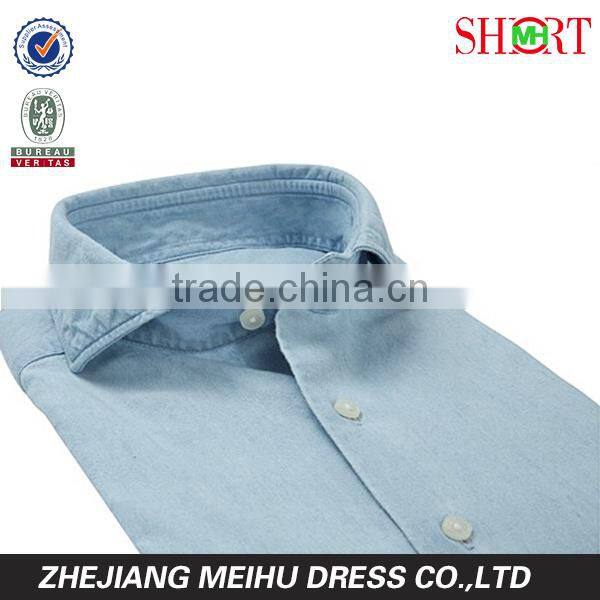 2016 high quality men blue denim shirt