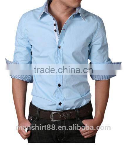 mens slim fit solid color button down collar dress shirt