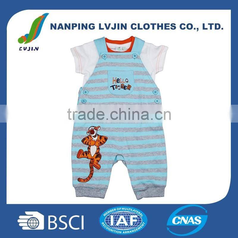 Baby and Little Boy T-Shirt and Rompers Pants Overalls 2-Piece Set