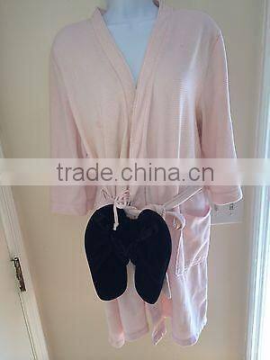 Croft & Barrow Intimates Medium Pink Bathrobe-EUC New Slippers Included