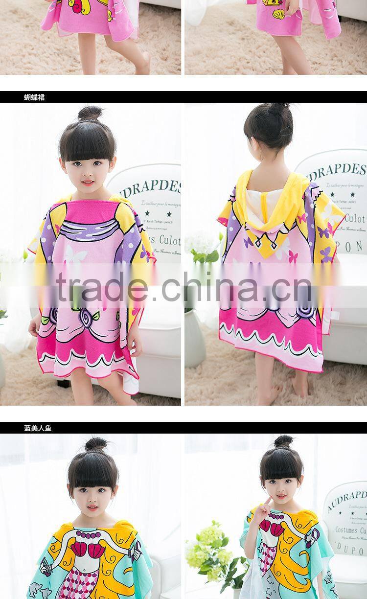 100% polyester sublimation print kids microfiber hooded towels
