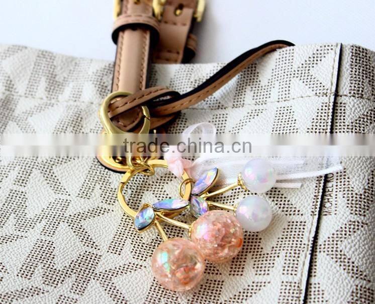 Promotional Gifts,Keychain,Key Chain,Glass Bead Cherry Carabiner Key Rings