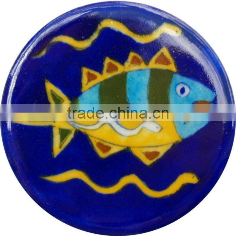 Blue Pottery Saucers , Blue Pottery Saucers Set