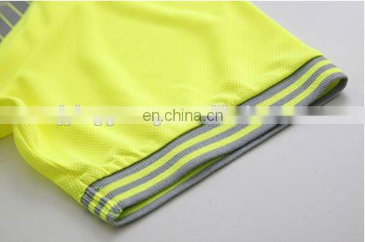 Hi vis garment Reflective work safety short sleeve polo t shirt