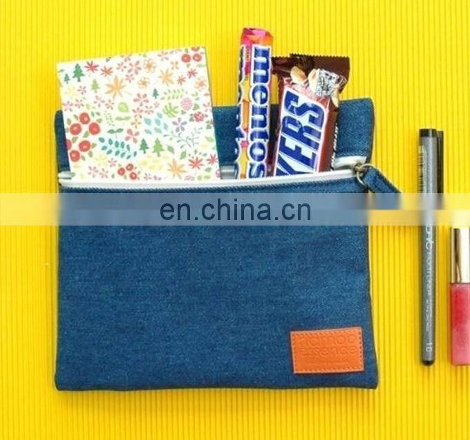 Fashion denim pouch cosmetic bag pencil pouch