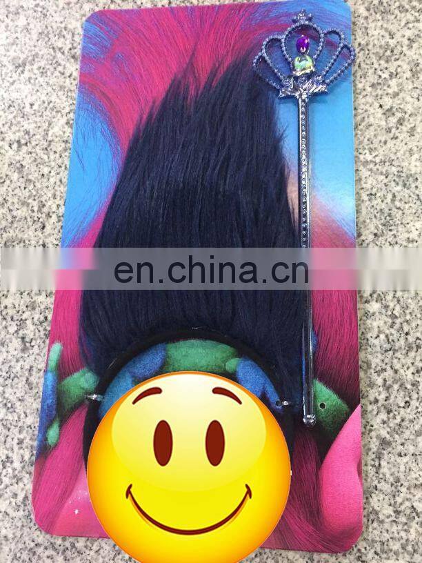 New products Halloween fancy dress Frozen elsa princess headband braid wigs for kids MFJ-0052