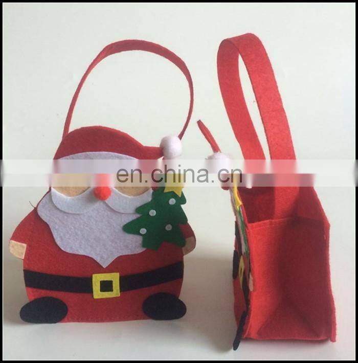 Santa Claus figure felt Christmas gift basket,christmas gift bag