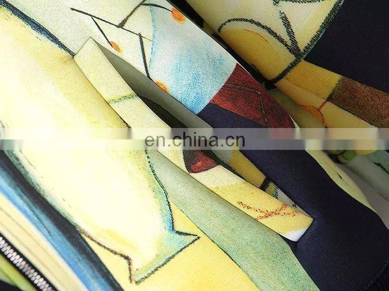 2015 Fashion women jacket Europe America sportwear space cotton long sleeve printed graffiti zipper dress Women's blouses