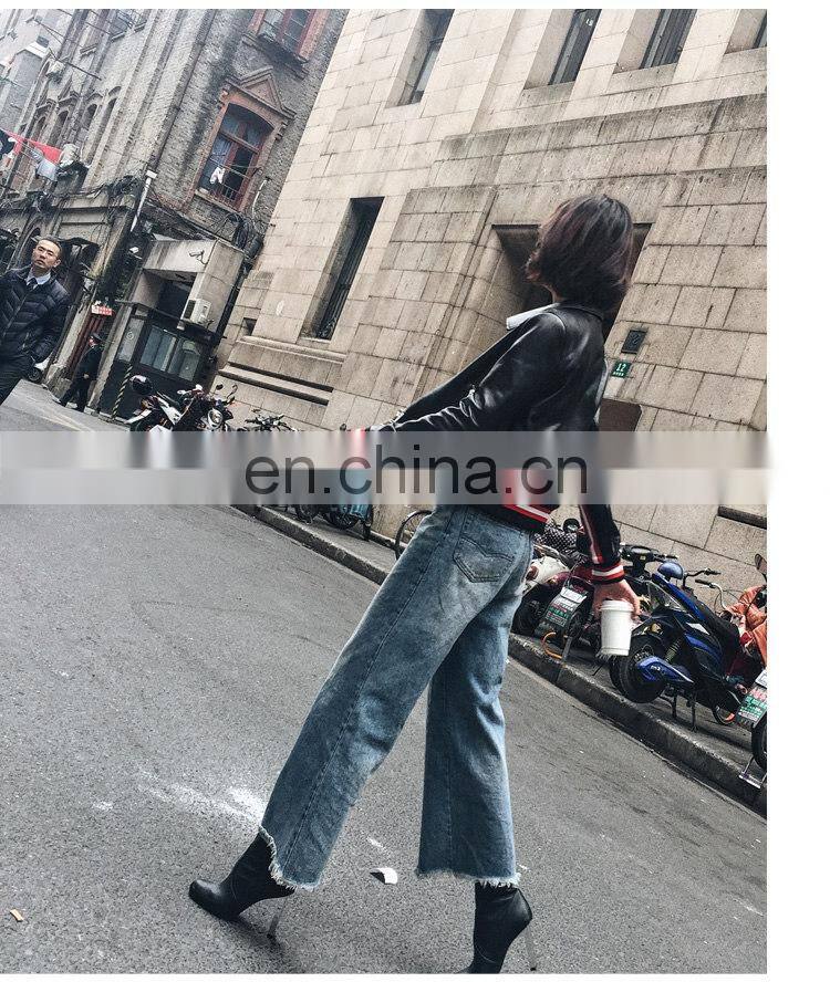 Spring Slim Fit Fashion Women Jacket Lamb Leather Jacket
