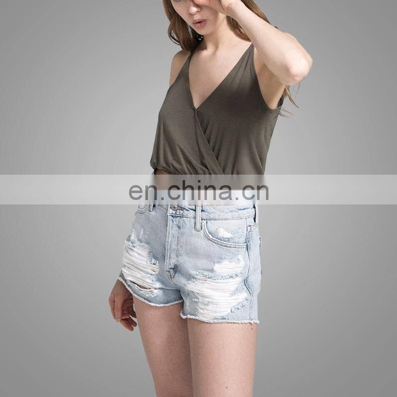 2016 Summer Short V-neck spaghrtti strap t shirt Girls Hot Sexy Blouses Women tops