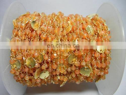 Blue Chalcedony 6mm Gemstone Beaded Chain