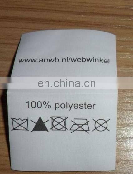 wholesale garment woven label / tag / customized clothing satin / silk printing labels silk screen care label