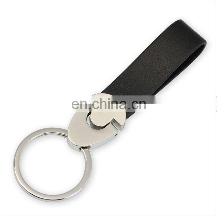 Custom blue leather keychains car leather keyrings for sale