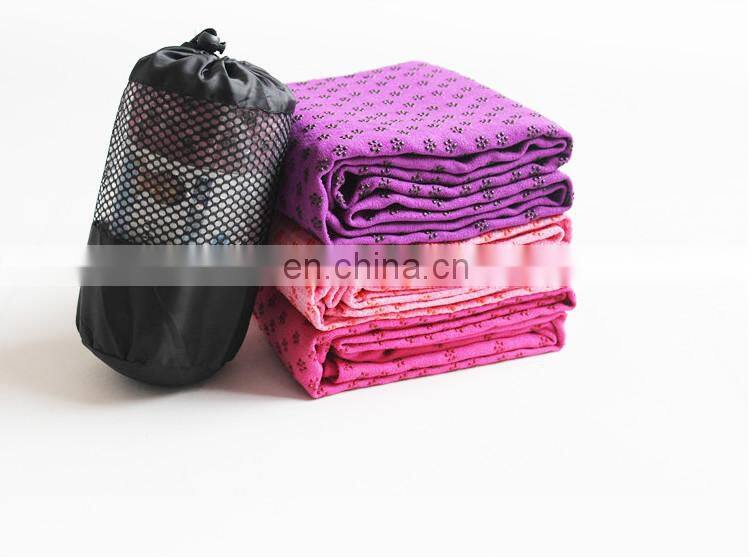Custom wholesale personalized soft quick dry non-slip microfiber hot gym yoga towels with carry bag