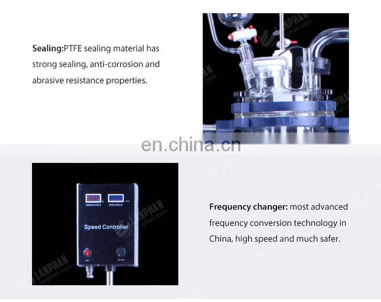 10L 20L Agitator Reactor Tank glass lab reactor vessel