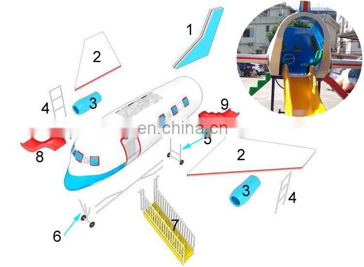 TONGYAO Factory High Quality Fiberglass Airplane Model Outdoor Playground With Slide