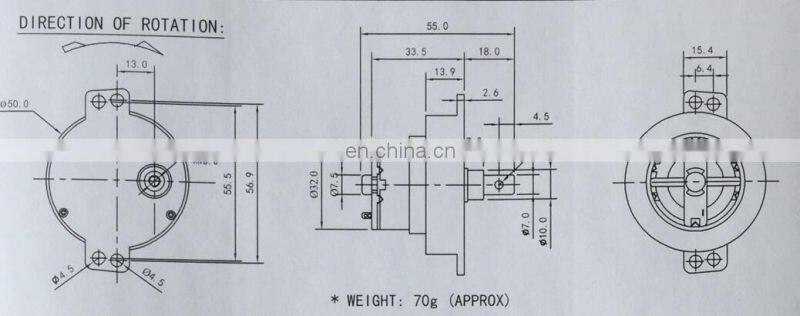12V DC geared motor with gear reduction JS50