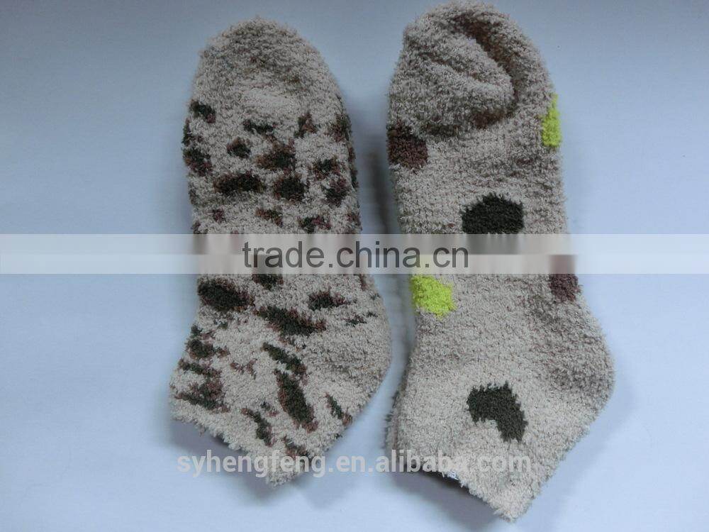 Winter printed cotton velvet room socks