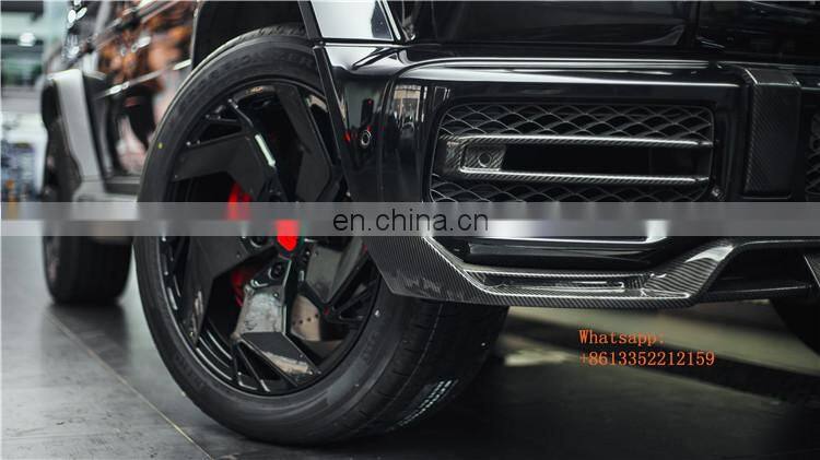 G wagon W464 topc style carbon fiber front lip with led lights and rear diffuser fit for G wagon W464 W463A G63 car bumper lip