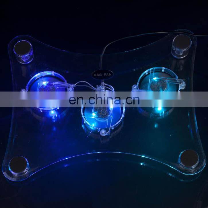 USB Notebook Laptop Cooler Pad Cooling Pad 3 Fan+Blue Led