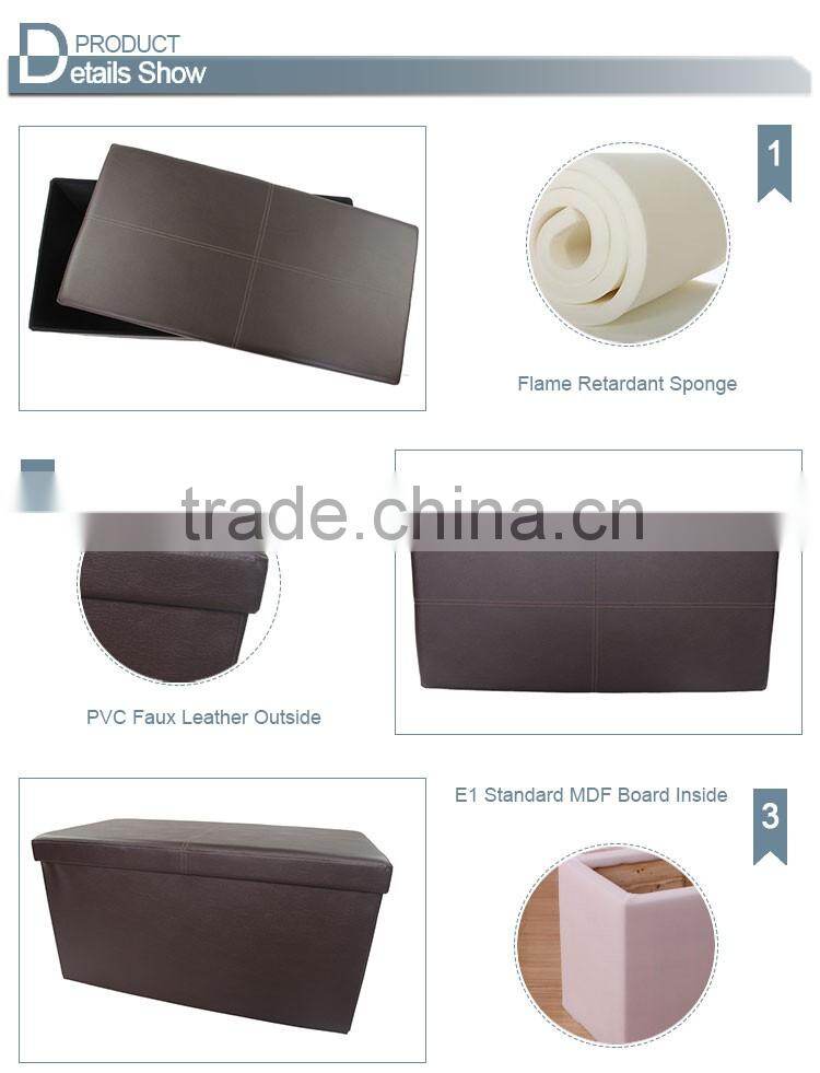 Modern print foldable storage ottoman bench