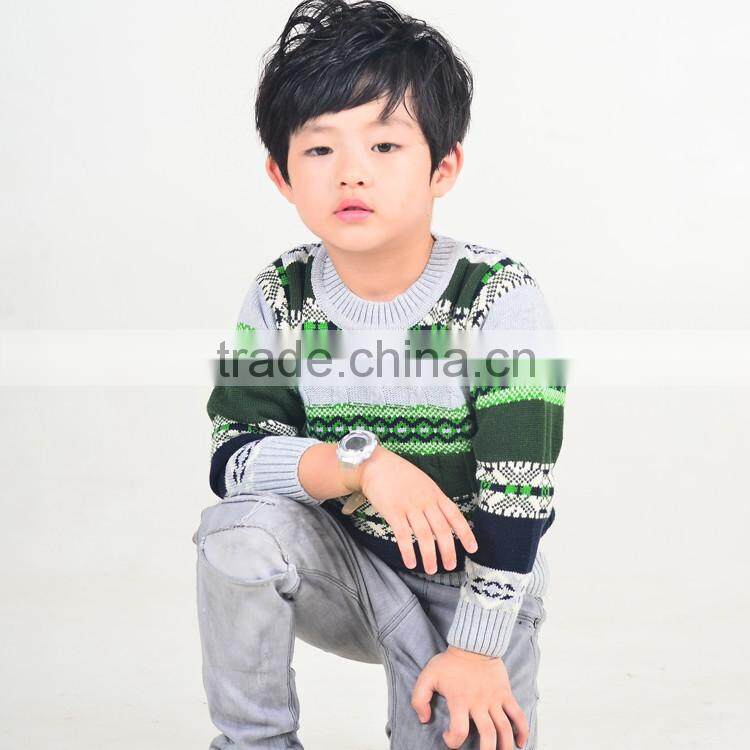 Knitted pullover tight design fashion boys jumper o-neck sweater