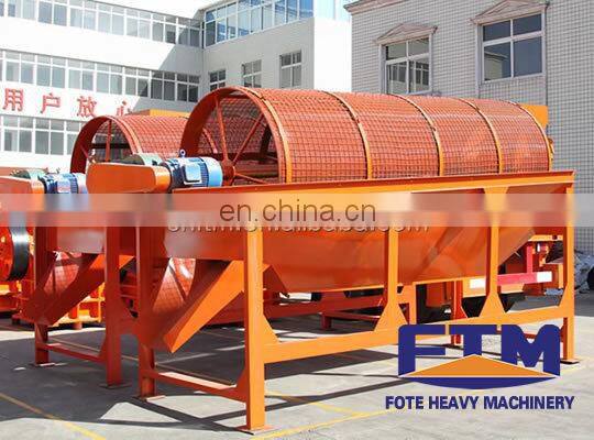 High efficiency rotary drum trommel screen for gravel sand