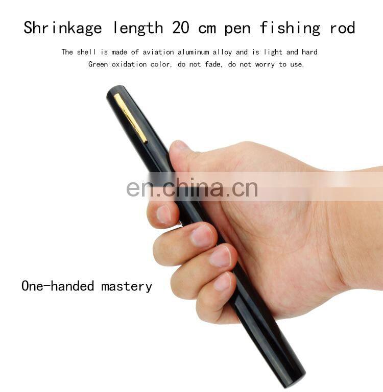 Fishing Rod Reel Combo Set Mini Telescopic Portable Pocket Pen Fishing Rod Pole + Aluminum Alloy Reel + Lures Baits + Jig Hooks
