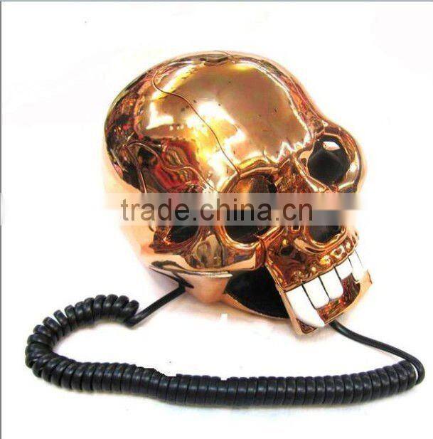 Cartoon Telephone With Skull Shape
