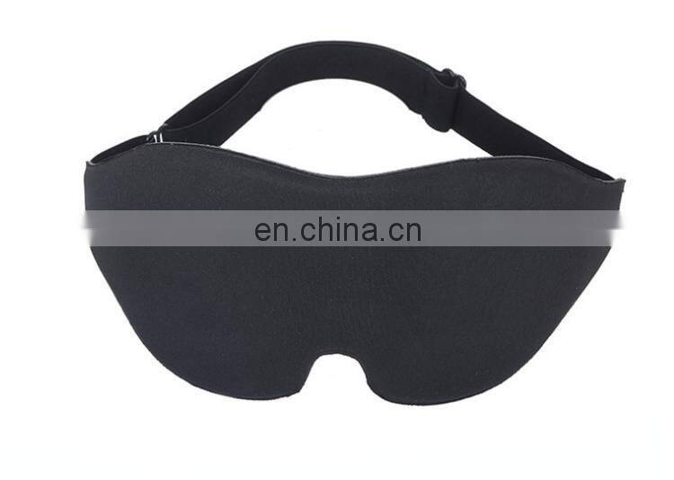 High Quality Whosale Custom Upgraded 100% Black Blackout 3D Eye Sleep Mask with Memory Foam