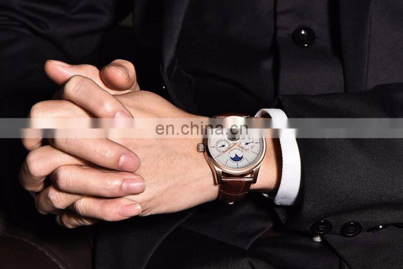 Lige 6826 Retro Men Mechanical Watches Tourbillon Waterproof Leather Top Brands Luxury Watch Automatic Mens