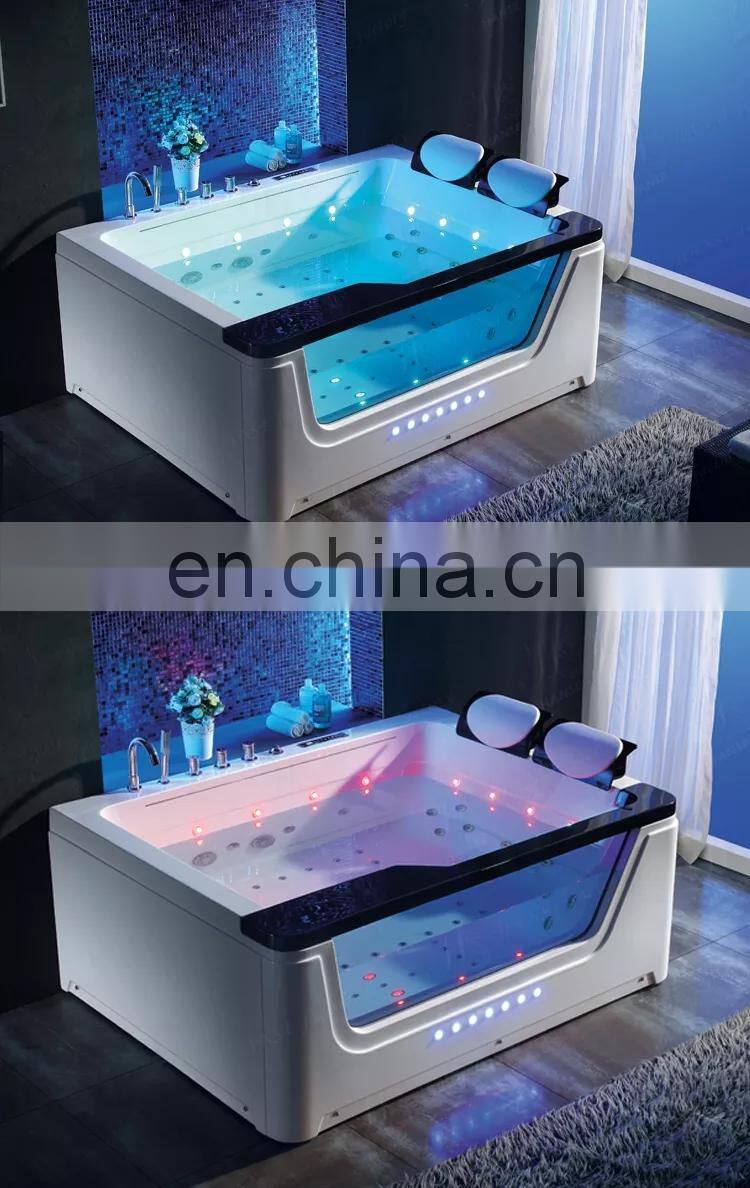 chinese indoor low price modern 2 person led hydromassage whirlpool bathtub acrylic with tv sale in ghana