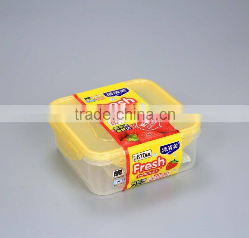 Hot Selling airtight Square Plastic Microwave Lunch Box with cutlery