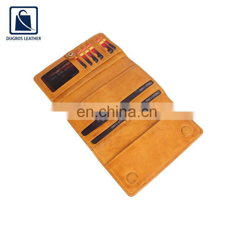 New Arrival Premium Quality Swiss Cotton Lining Flap Closure Type Fashion Style Genuine Leather Women Wallet at Bulk Price