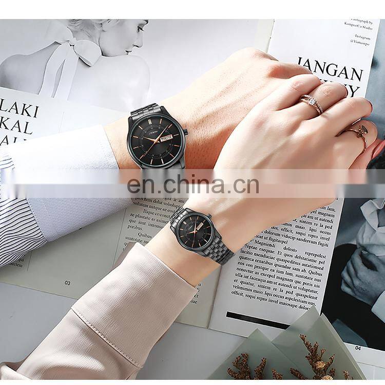 Sinobi Charming S9832G/L Trendy Unique With Full Stainless Steel Band Couple Watch Quartz Waterproof Watches