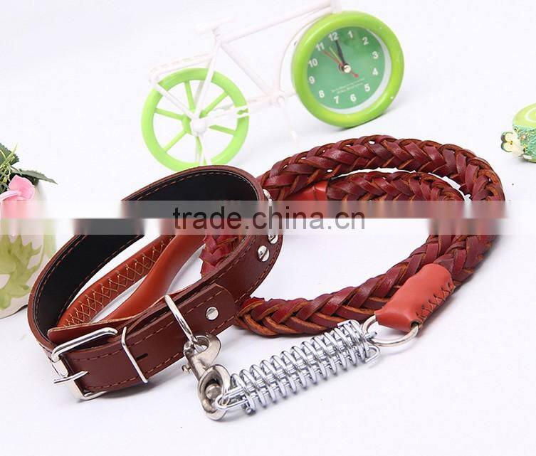 manufacturer supply high quality leather pet leash lead big dog