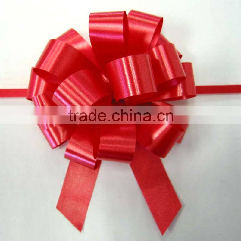 PP Red PomPom Pull Bow for Decoration,Ribbons and Bows for children